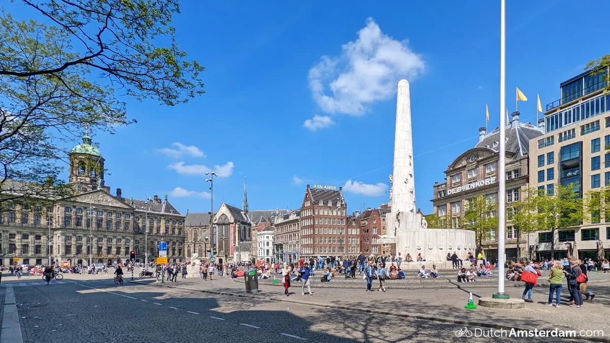Dam Square and the Royal Palace in the heart of Amsterdam
